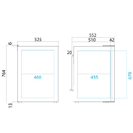 Vitrifrigo C130l fridge dimensions