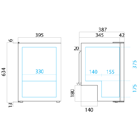 C50i fridge dimensions measuements