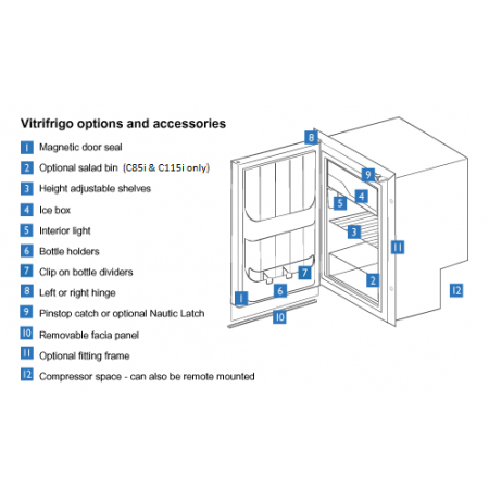 Vitrifrigo C62i accessories