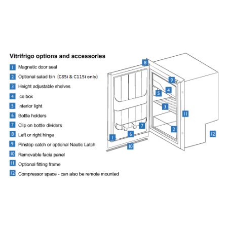 C85i Vitrifrigo caravan and marine fridge accessories