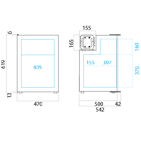 C90i Vitrifrigo dimensions